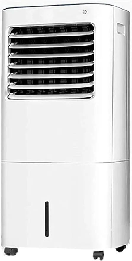 Portable bladeless evaporative air conditioner fan with noiseless humidifier and remote control