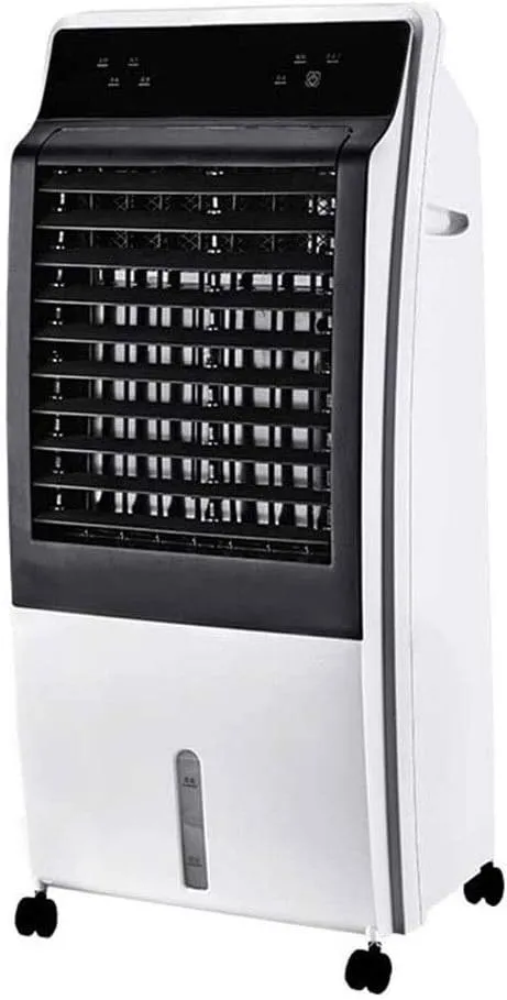 Portable evaporative air cooler and heater with remote control for home, office, or dorm