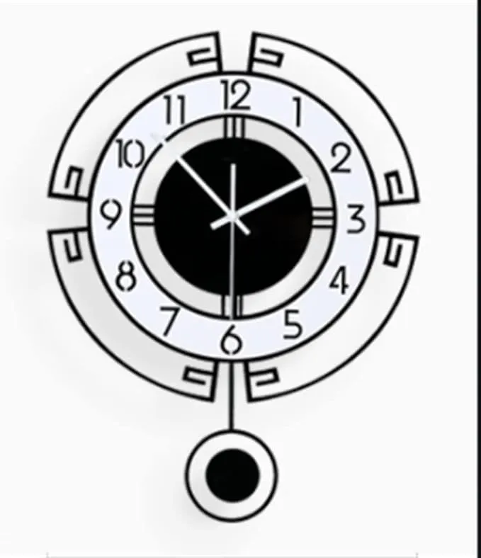 Retro silent wall clock with modern design for living room home decor.