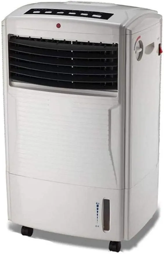 SMLZV 2-in-1 evaporative cooler and heater fan with adjustable 3-speed settings.