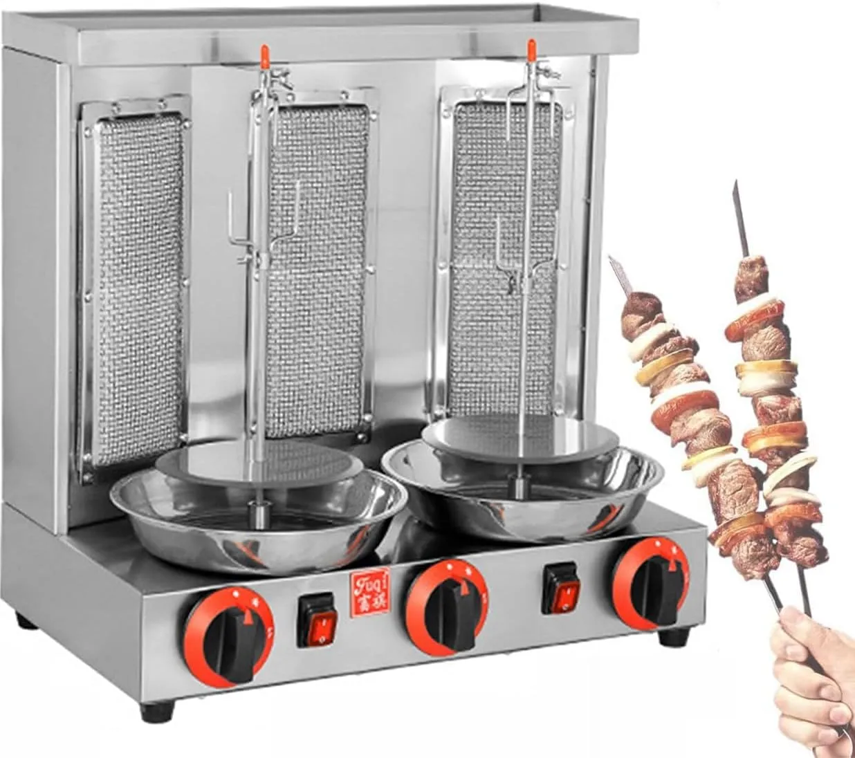 SONLED commercial electric vertical rotisserie oven with 360-degree stainless steel design for professional cooking.