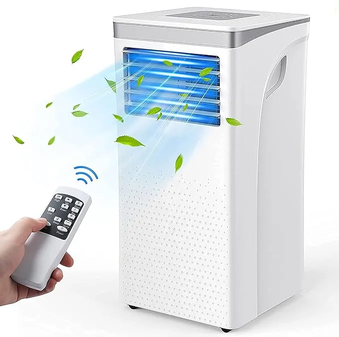Smart 9000 BTU portable air conditioner for bedroom and office cooling.