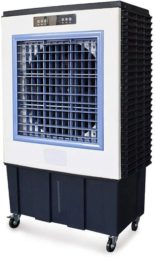 SmartFlow portable air cooler with humidifier and air purifier, featuring 3-speed remote control for flexible cooling.