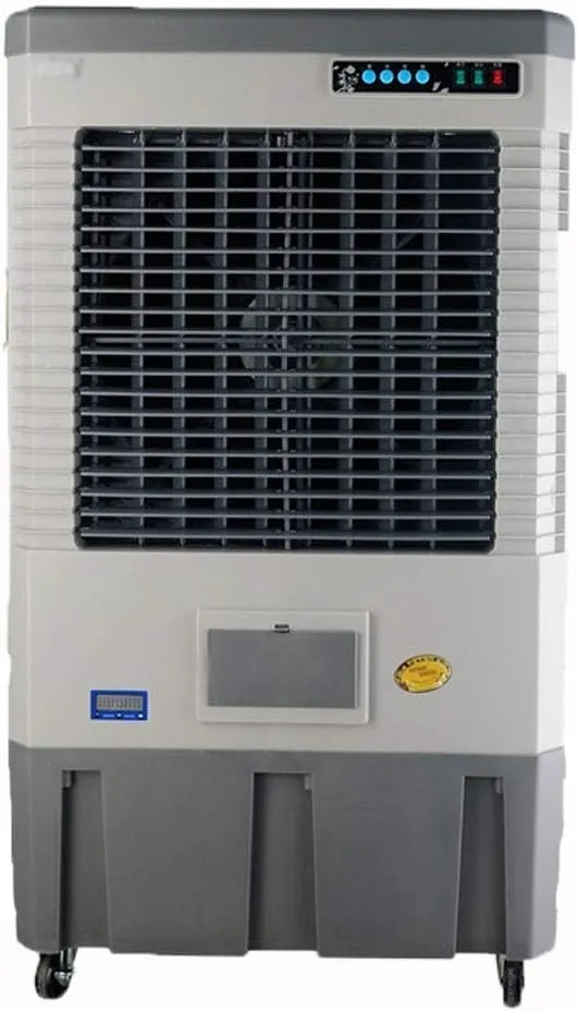 XBSLJ portable air cooler with energy-saving fan, humidifier, and air purifier in a modern home setting.