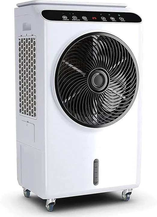 ZJCQA 3-in-1 portable air conditioner with LED touch, remote, and 48L tank.