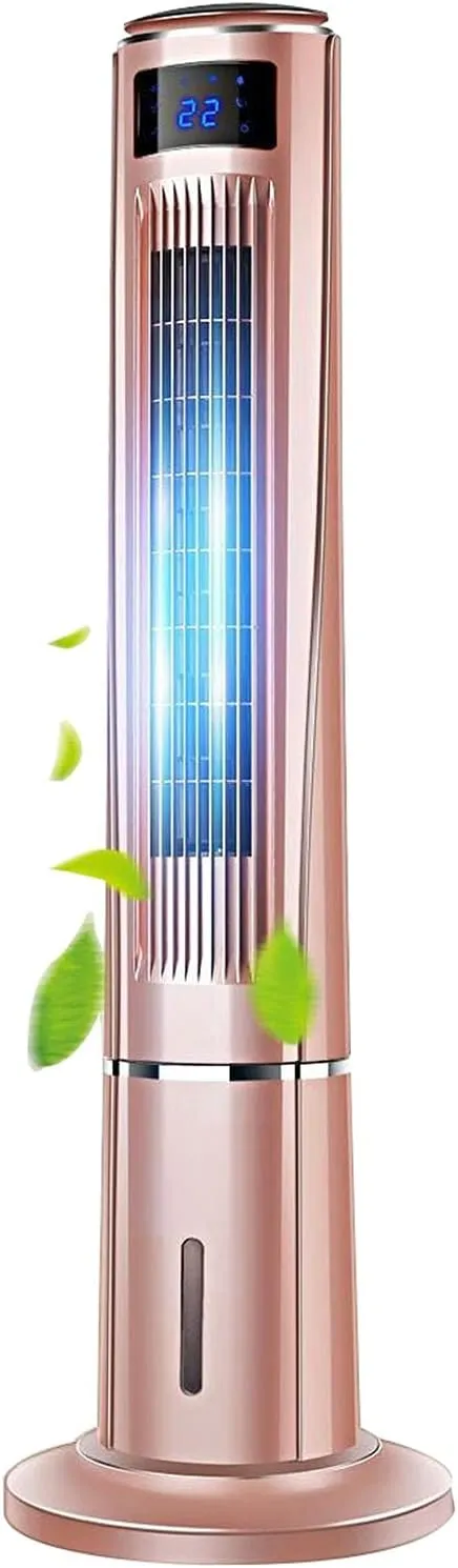 ZJCQA tower air conditioner fan with 8L water tank, oscillating function, 3-speed settings, and remote control.