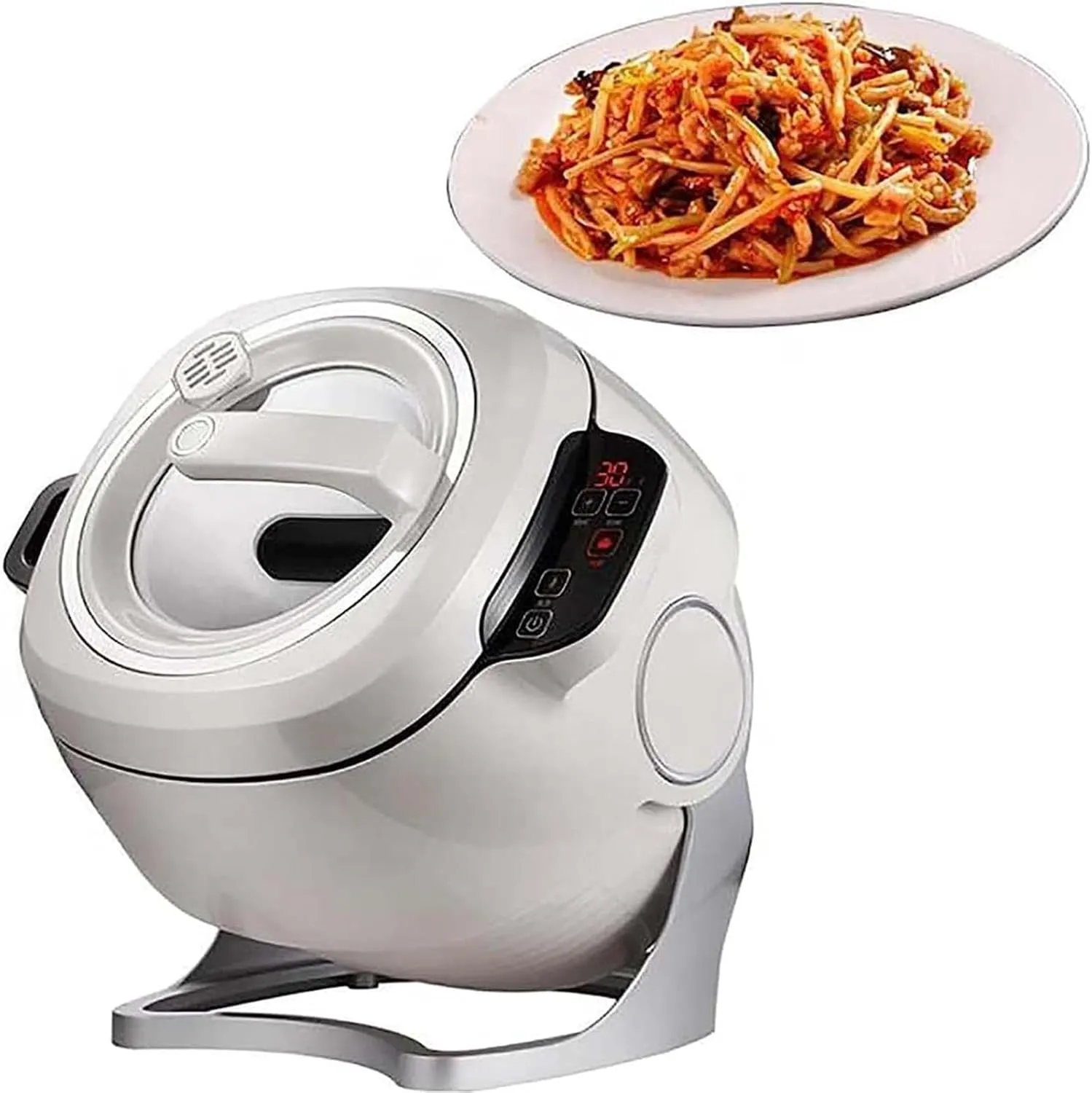 ZPLuz automatic multifunctional stir fry machine 6L with 360-degree rotating design.