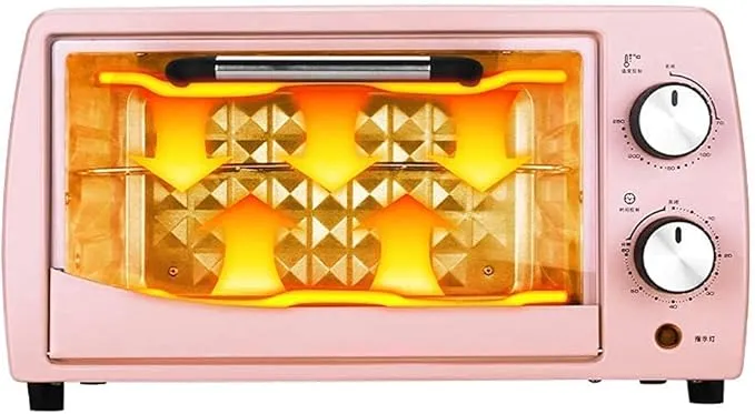 12L mini electric oven with adjustable temperature, timer, and double-layer baking for home use.