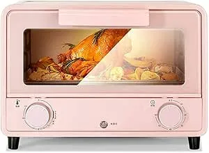 13L mini electric oven with adjustable temperature, timer, and multi-function baking for home use.