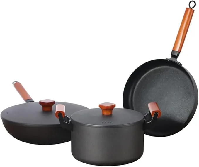 5-Piece Nonstick Iron Cookware Set – Pots, Pans & Instant Cooker Accessories