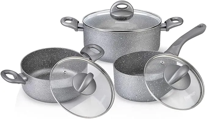 6-Piece Nonstick Ceramic Cookware Set – Durable Aluminum Pots & Pans
