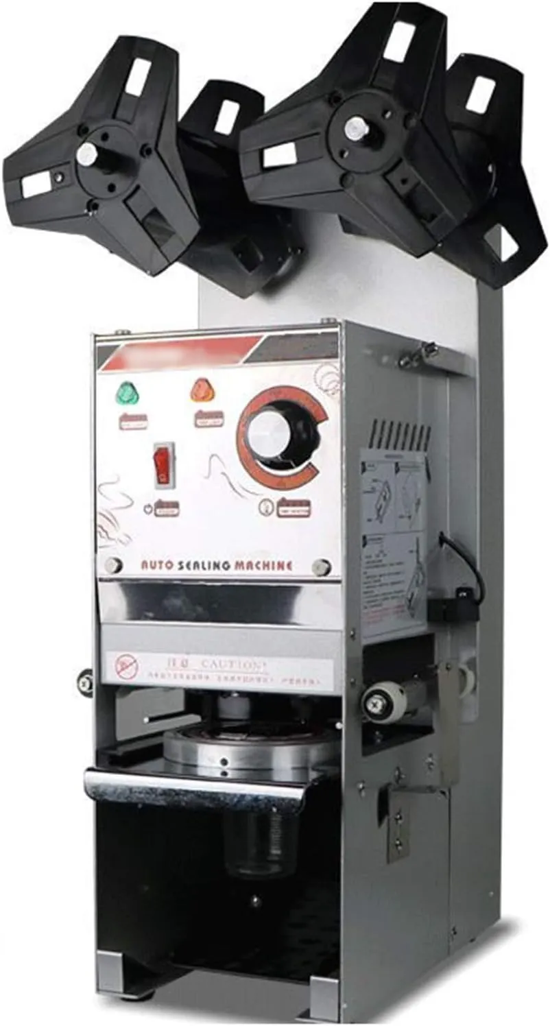 Automatic commercial electric sealing machine with intelligent controls for beverage and food packaging.