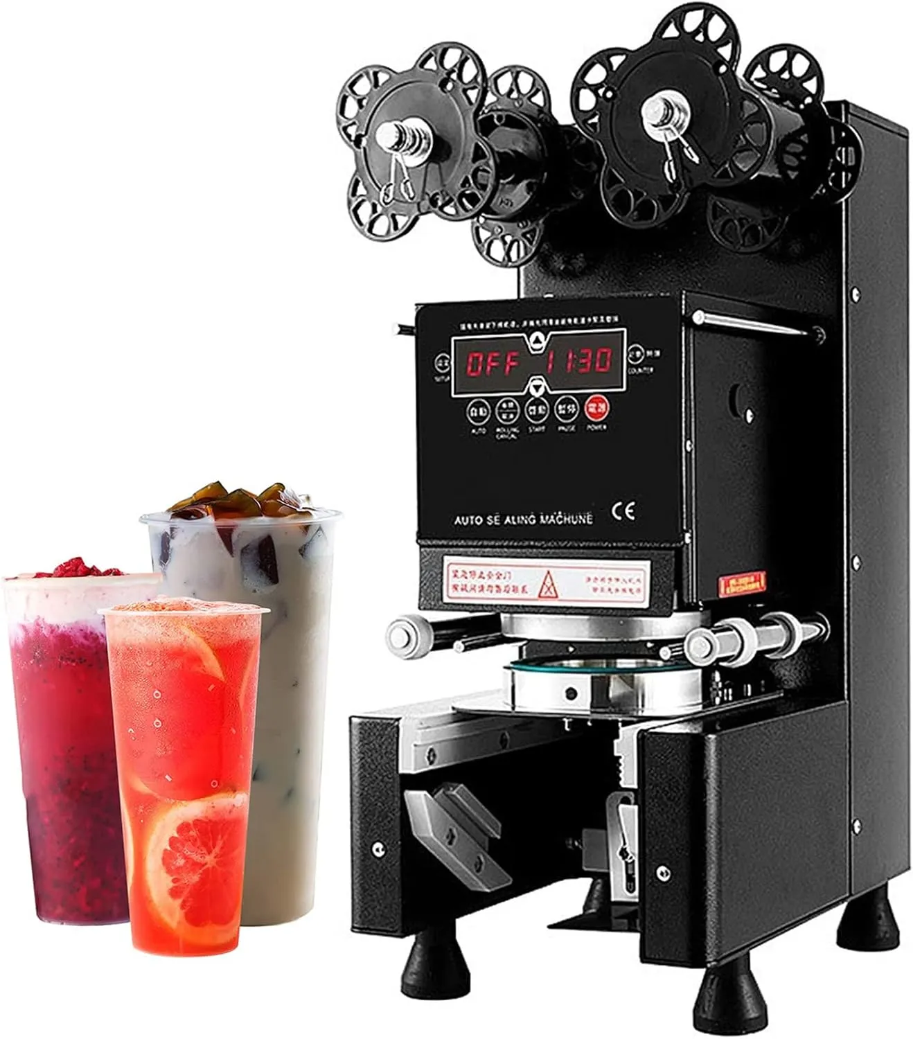 Automatic commercial smoothie cup sealer machine for secure drink packaging
