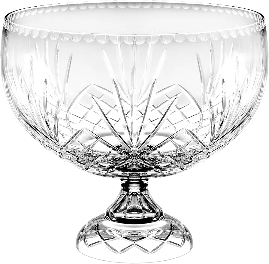 Barski European crystal centerpiece bowl, 12" footed design.