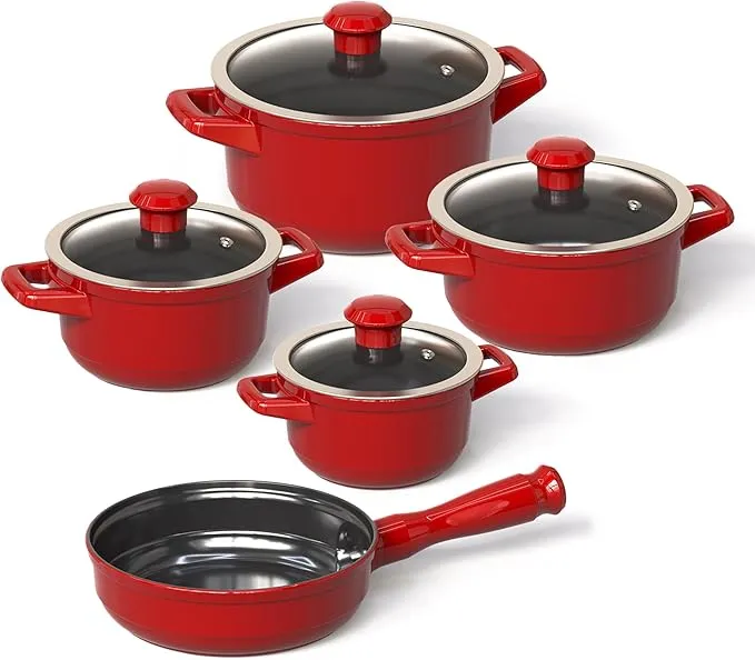 Ceraflame Pomodoro Duo 5‑Piece Ceramic Cookware Set – Smart & Durable