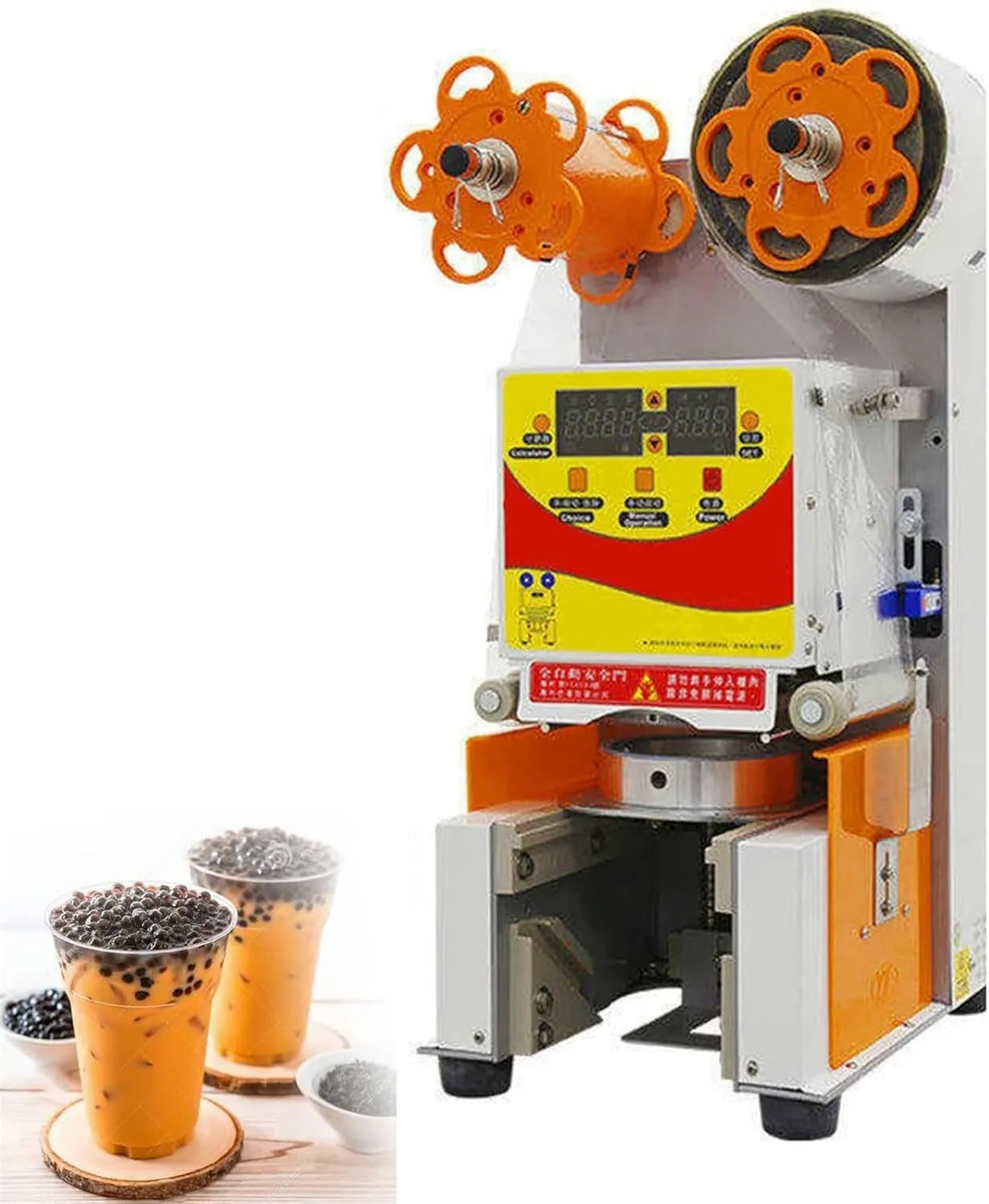 Commercial automatic electric cup sealer for beverage cups