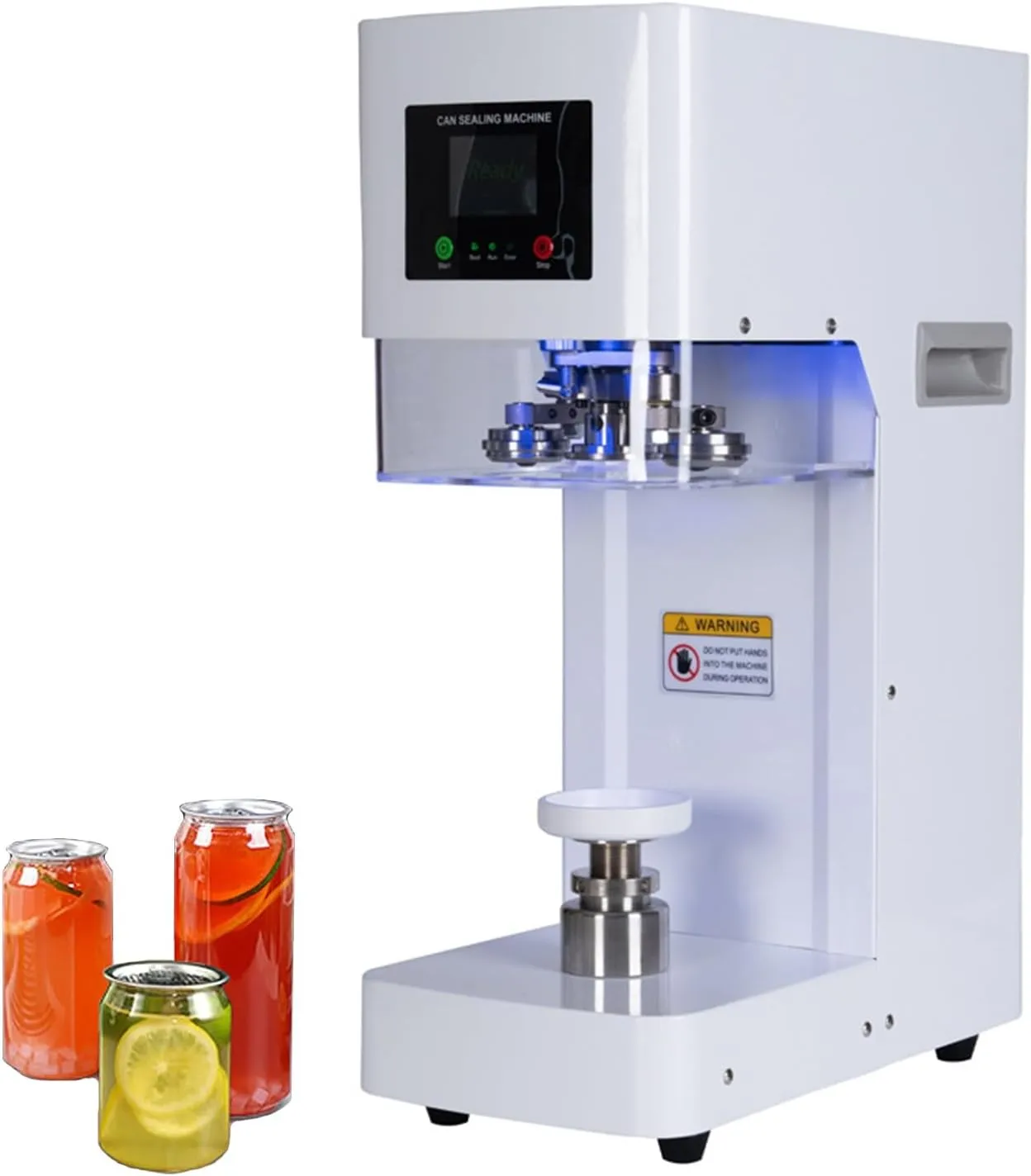 Commercial high-efficiency automatic cup sealer machine for beverage sealing.
