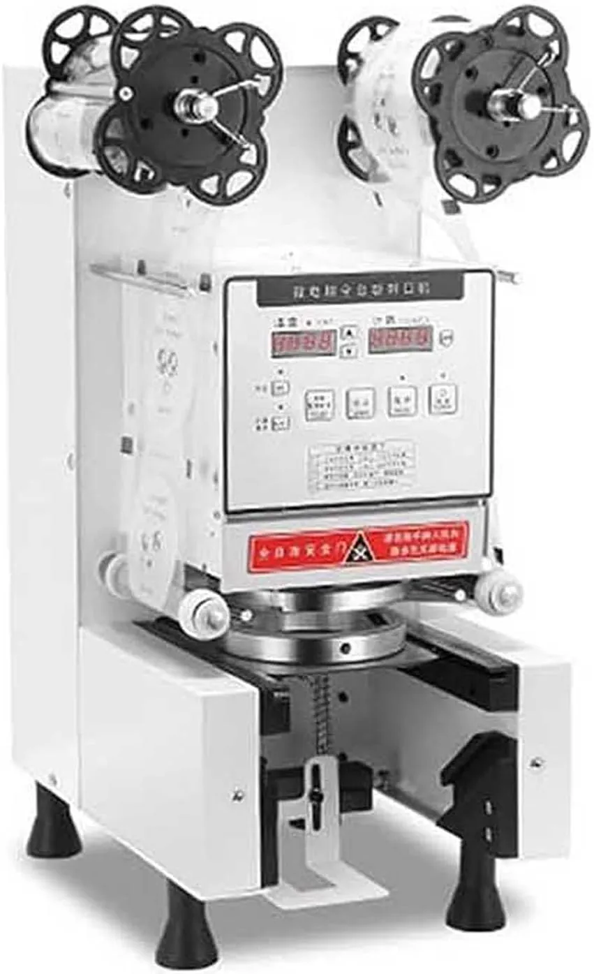 Commercial manual cup sealing machine for beverage packaging in cafes and restaurants.