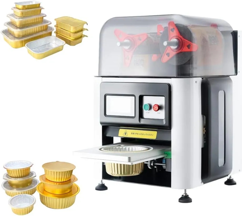 Commercial multi-function digital beverage sealing machine for cups and bottles.