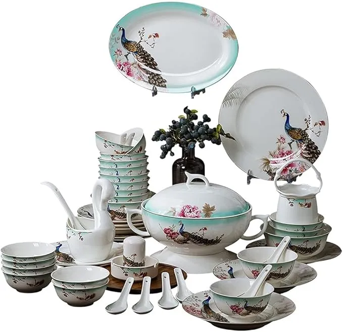 Complete 30-piece ceramic tableware set with plates, bowls, and cups.