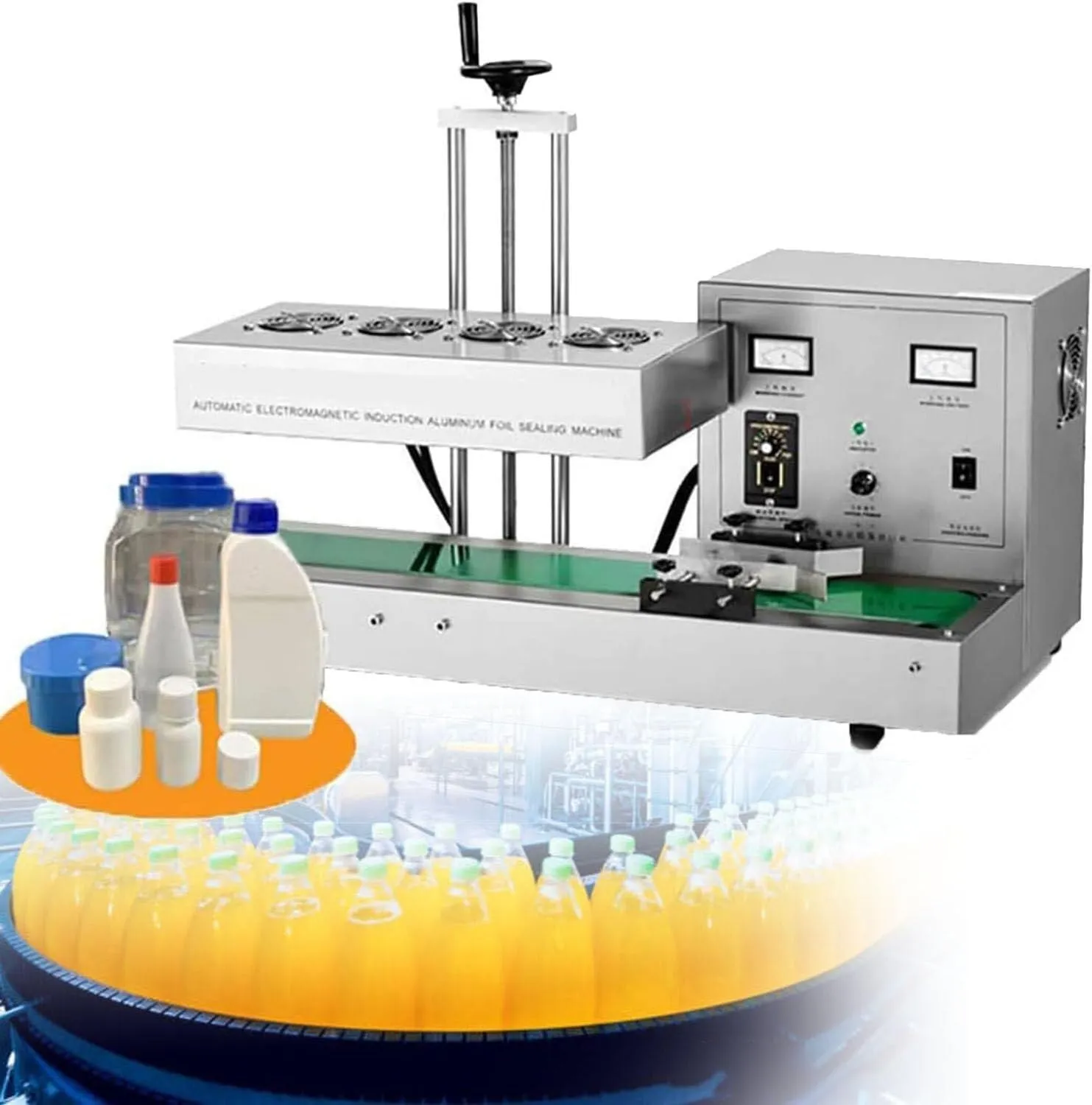 Continuous automatic aluminum electromagnetic induction cup sealer machine for high-volume beverage sealing