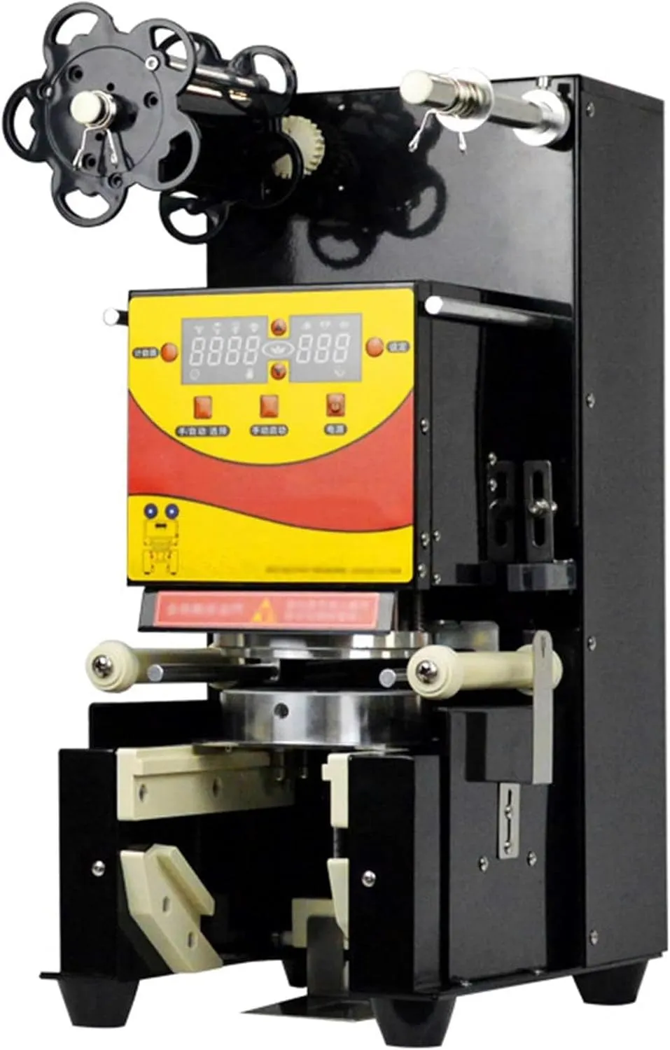 Digital electric plastic cup sealer machine for beverage packaging