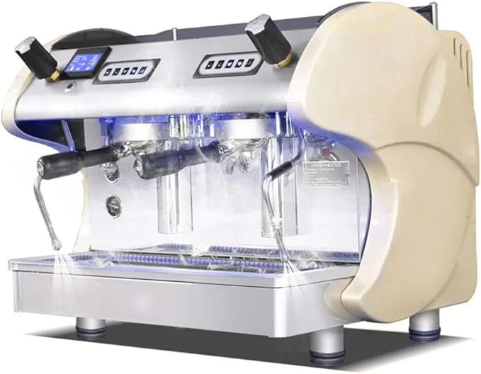 Espresso coffee machine with steam control for business use.