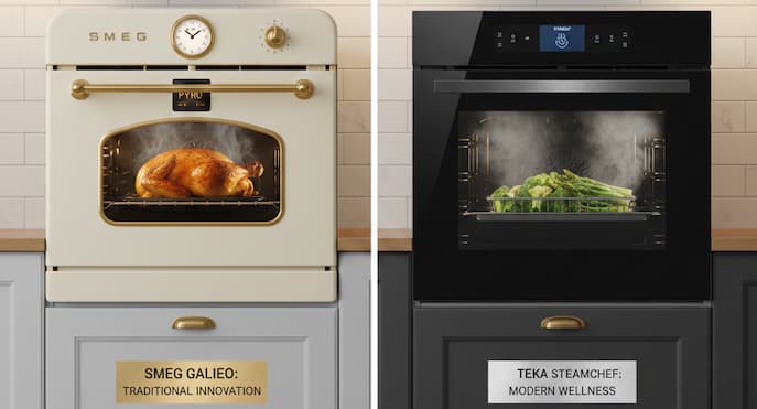 Smeg Traditional Built In Pyro Galileo Electric Oven – 60cmvs TEKA SteamChef Oven – Built-In Multifunction Oven