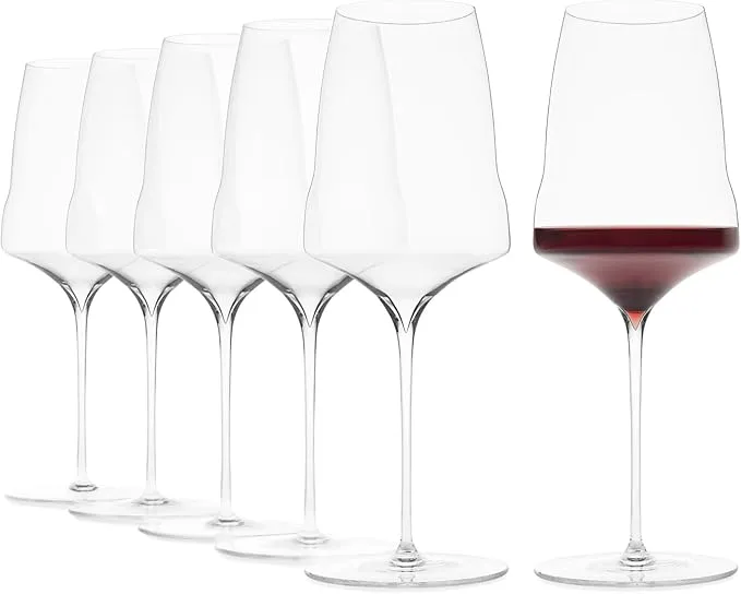 Set of 6 Josephine No.2 wine glasses with universal design.