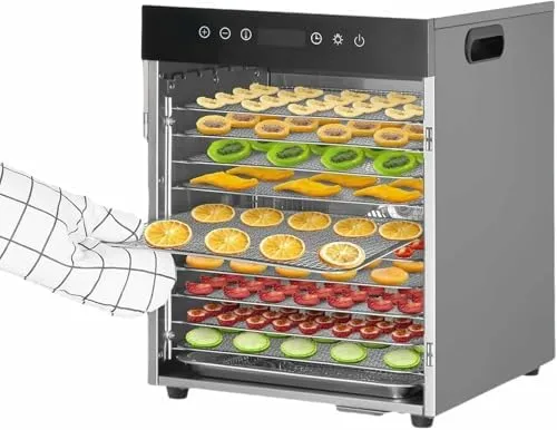 Low-noise 10-layer stainless steel food freeze dryer and dehydrator for home use.