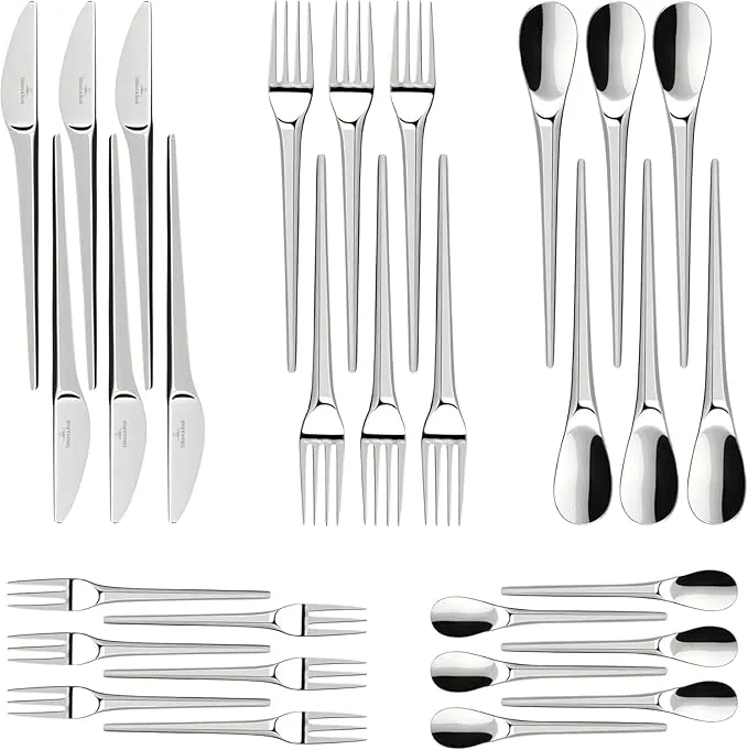 30-piece luxury stainless steel cutlery set by Villeroy & Boch.