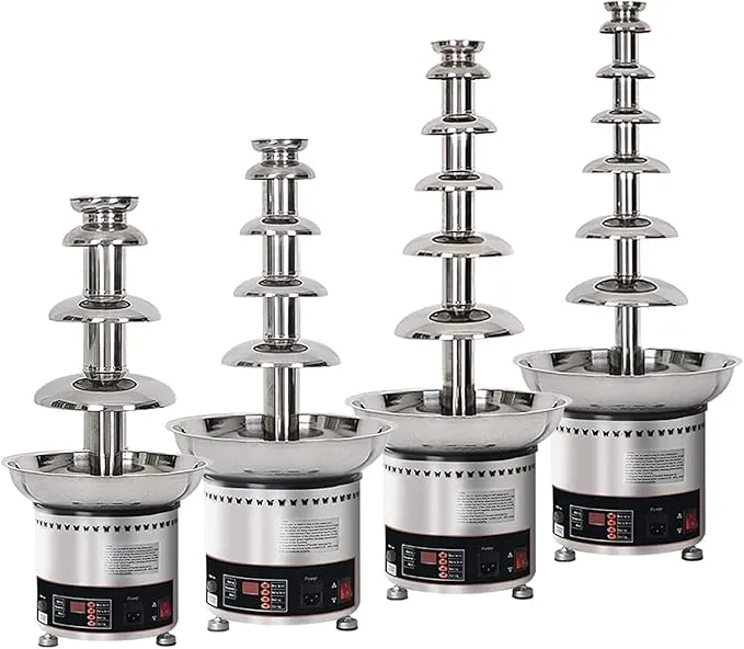 NEKOUN 7-tier chocolate fondue fountain with warming function for continuous use.