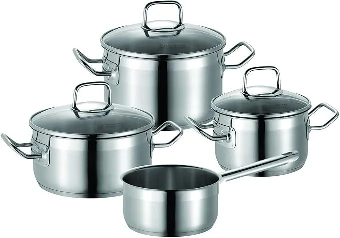 4-piece Schulte-Ufer Profi-Star stainless steel cookware set for home kitchens.
