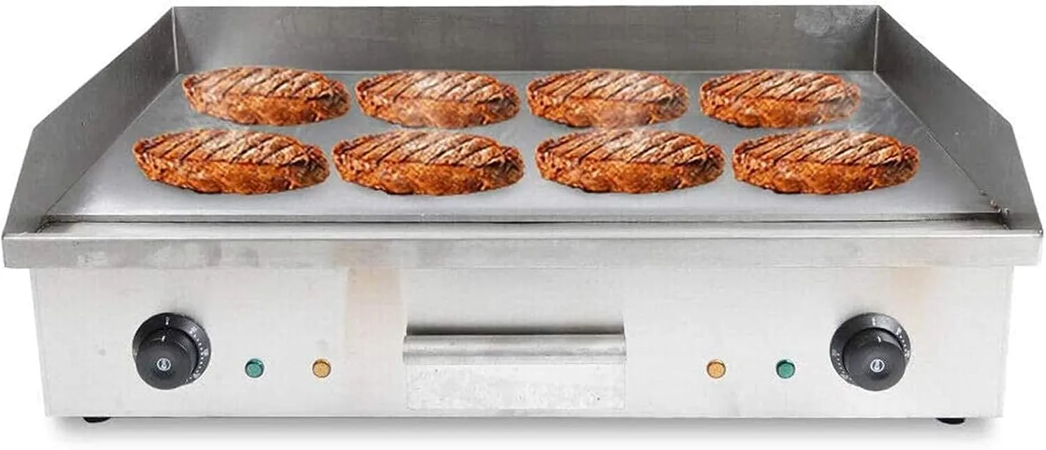 Stainless steel commercial countertop grill measuring 72.7 × 40 × 23 cm for professional kitchens.