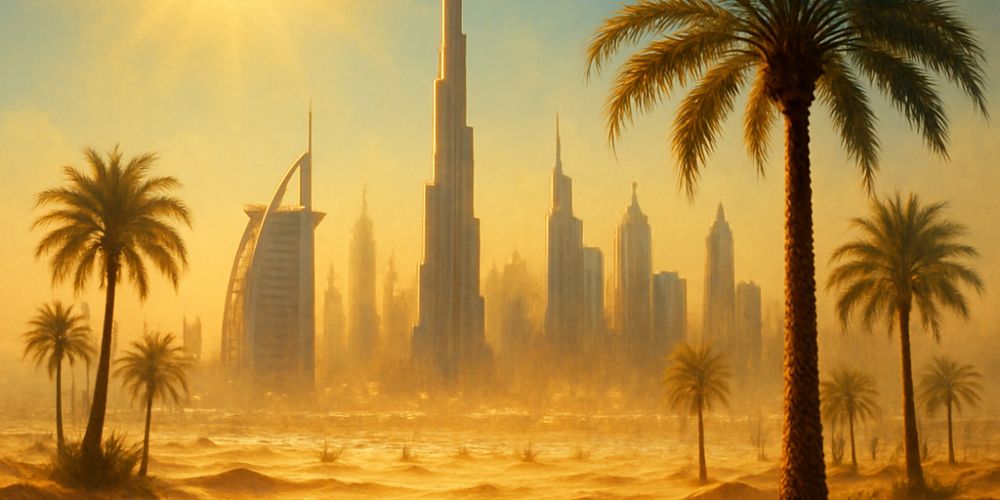 Extreme summer heat in Dubai with temperatures exceeding 40°C