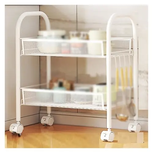 2 tier kitchen cart wheels 1