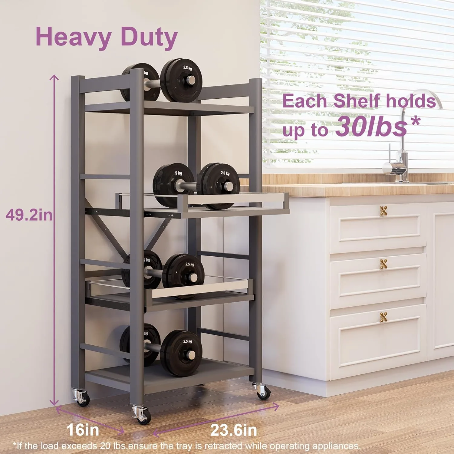 4 tier pull out bakers rack microwave stand 2