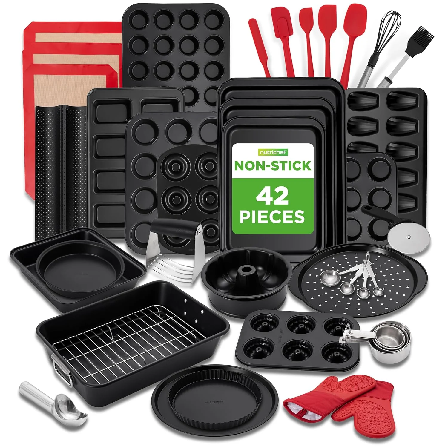 42 piece bakeware set nonstick 1