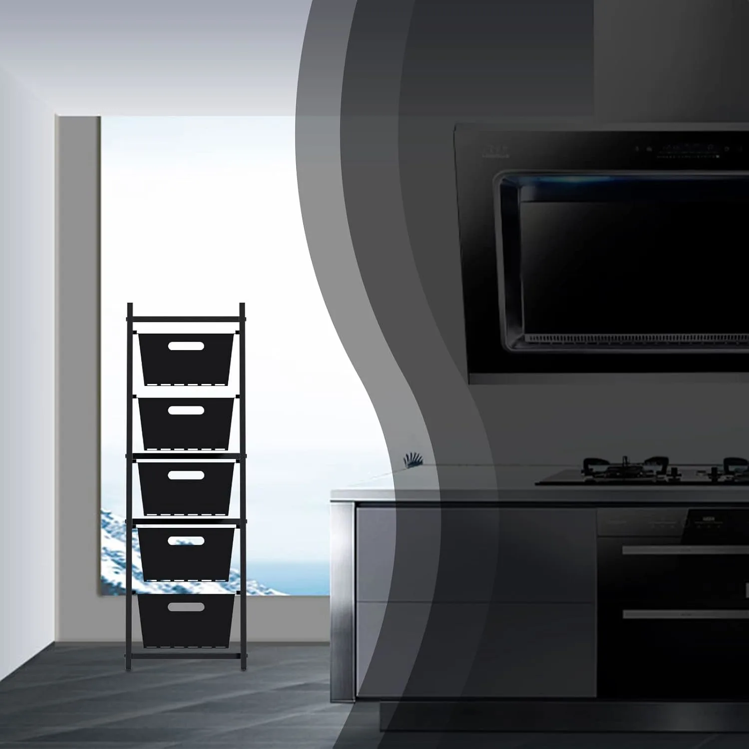 5 tier storage basket rack 2