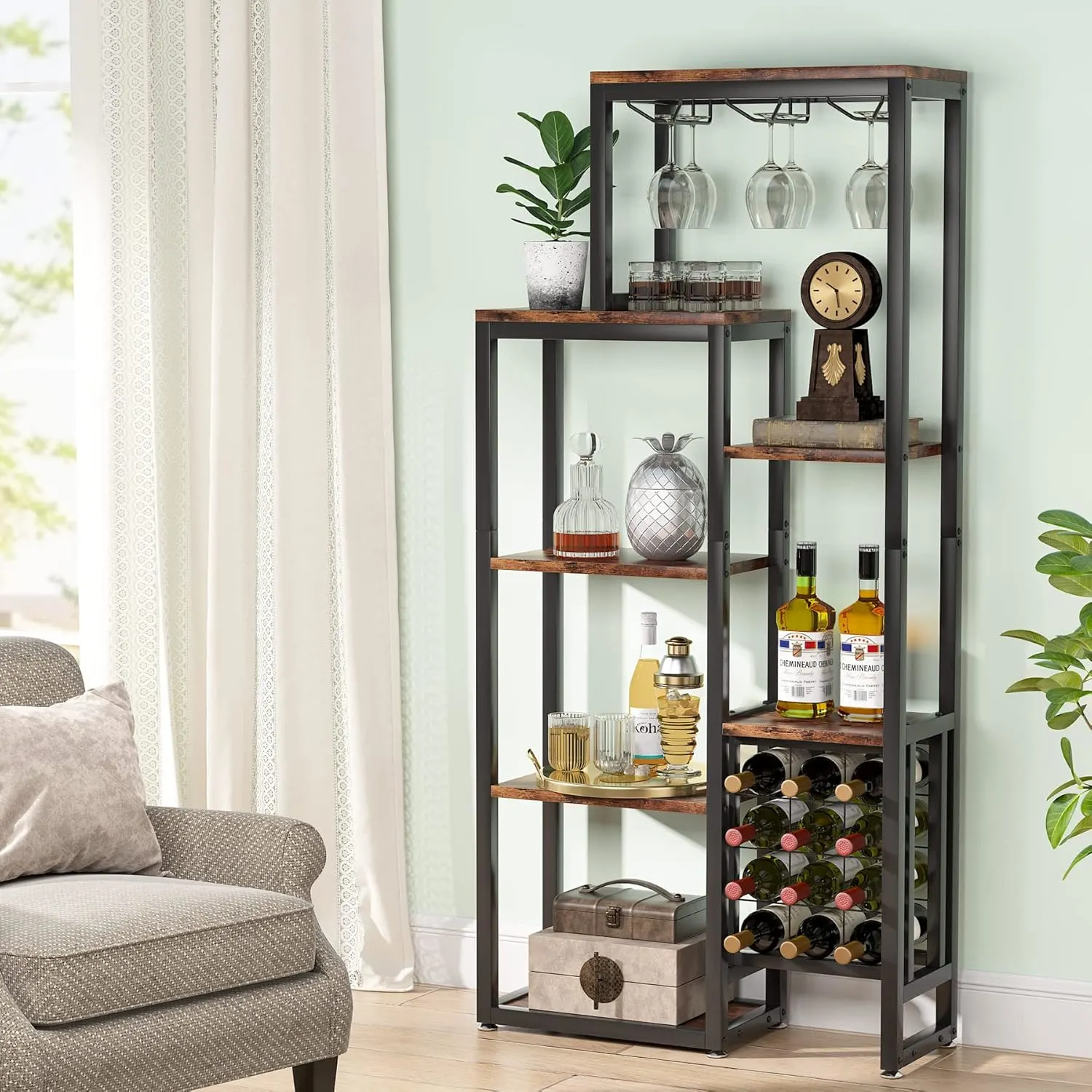 5 tier wine rack glass holder 2