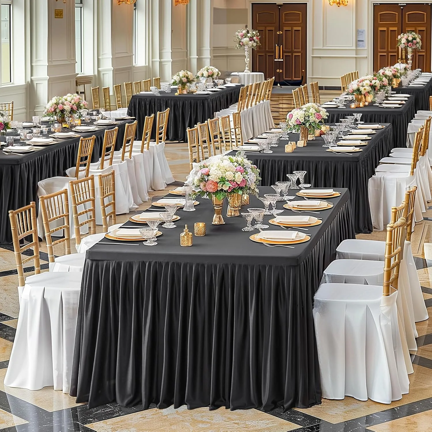 8 foot tablecloth black 2