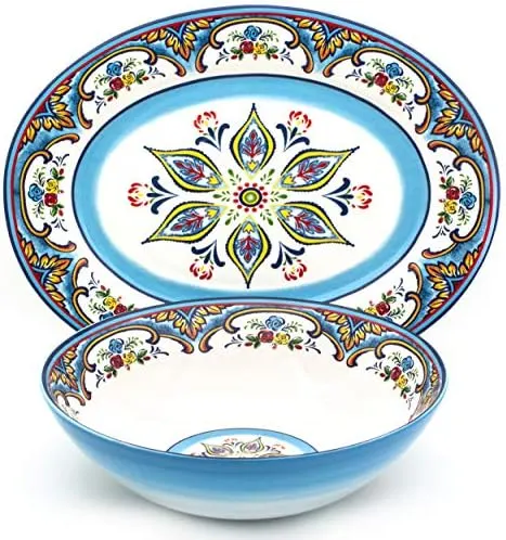 Ank Zanzibar Oval Plate & Serving Bowl - Multi
