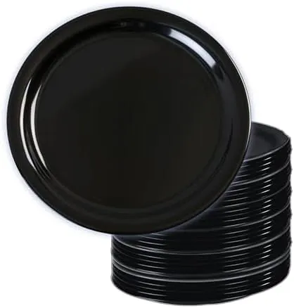 Carlisle Kingline KL20003 Melamine Dinner Plate, 8.92-Inch, Black (Case of 48)