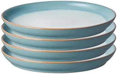 Denby Azure Haze Coupe Dinner Plates - Set of 4