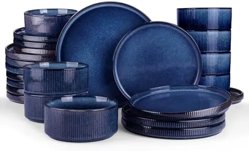 Famiware Nebula Blue Dinnerware Set, 24-Piece Service for 8