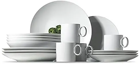Rosenthal Thomas Loft White Dinnerware Set - Modern Plates Include Dinner, Dessert, Soup Plates & Cups - Porcelain, 16 Piece