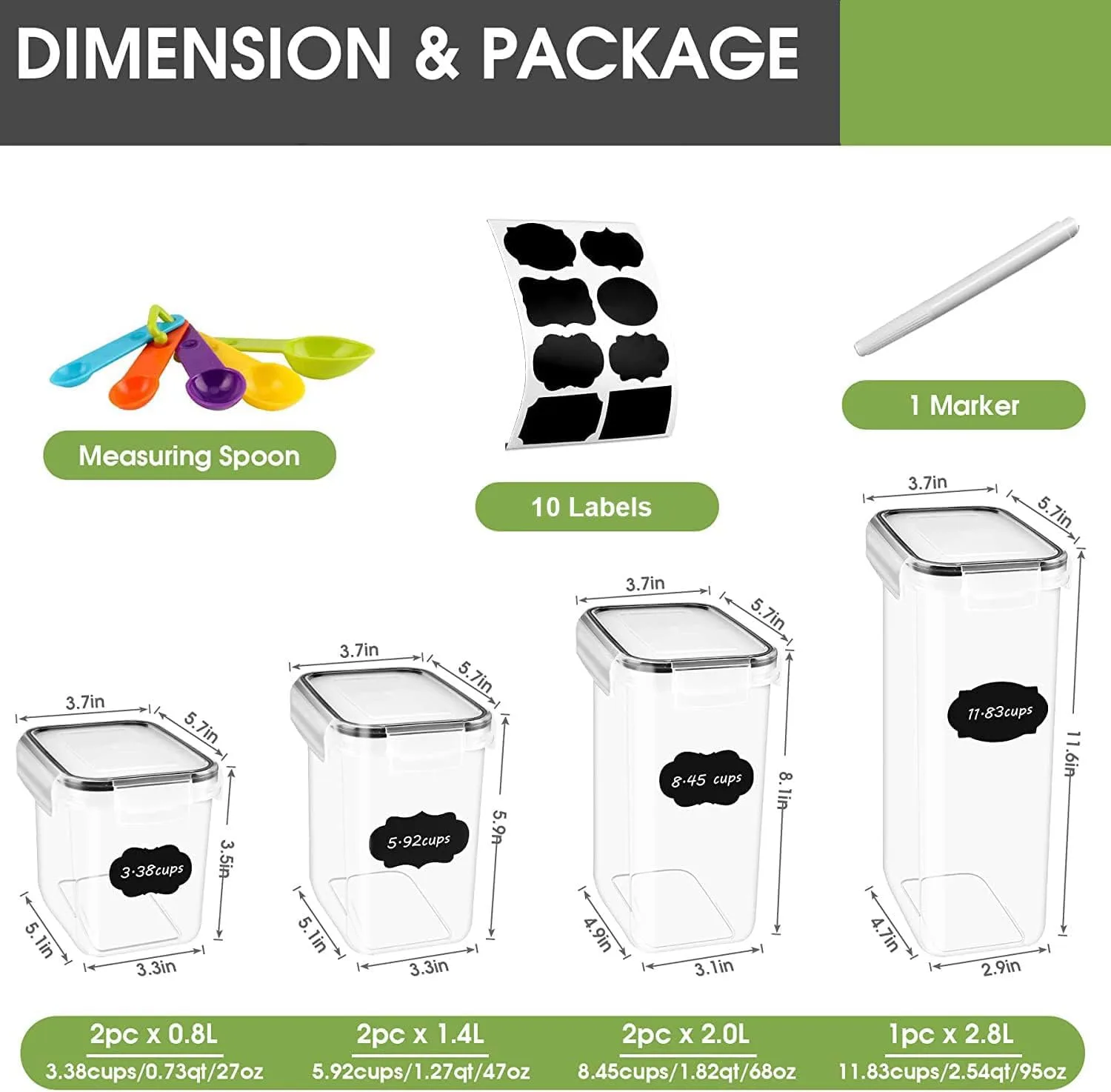 airtight food containers cereal 2