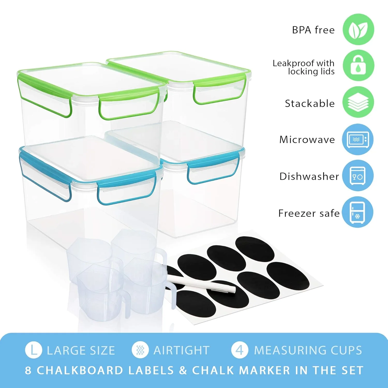 airtight food storage containers large 2