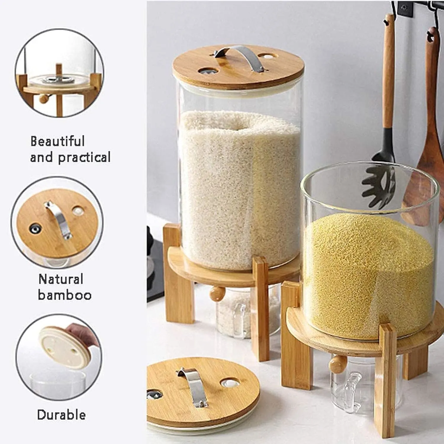 airtight rice container glass storage 2