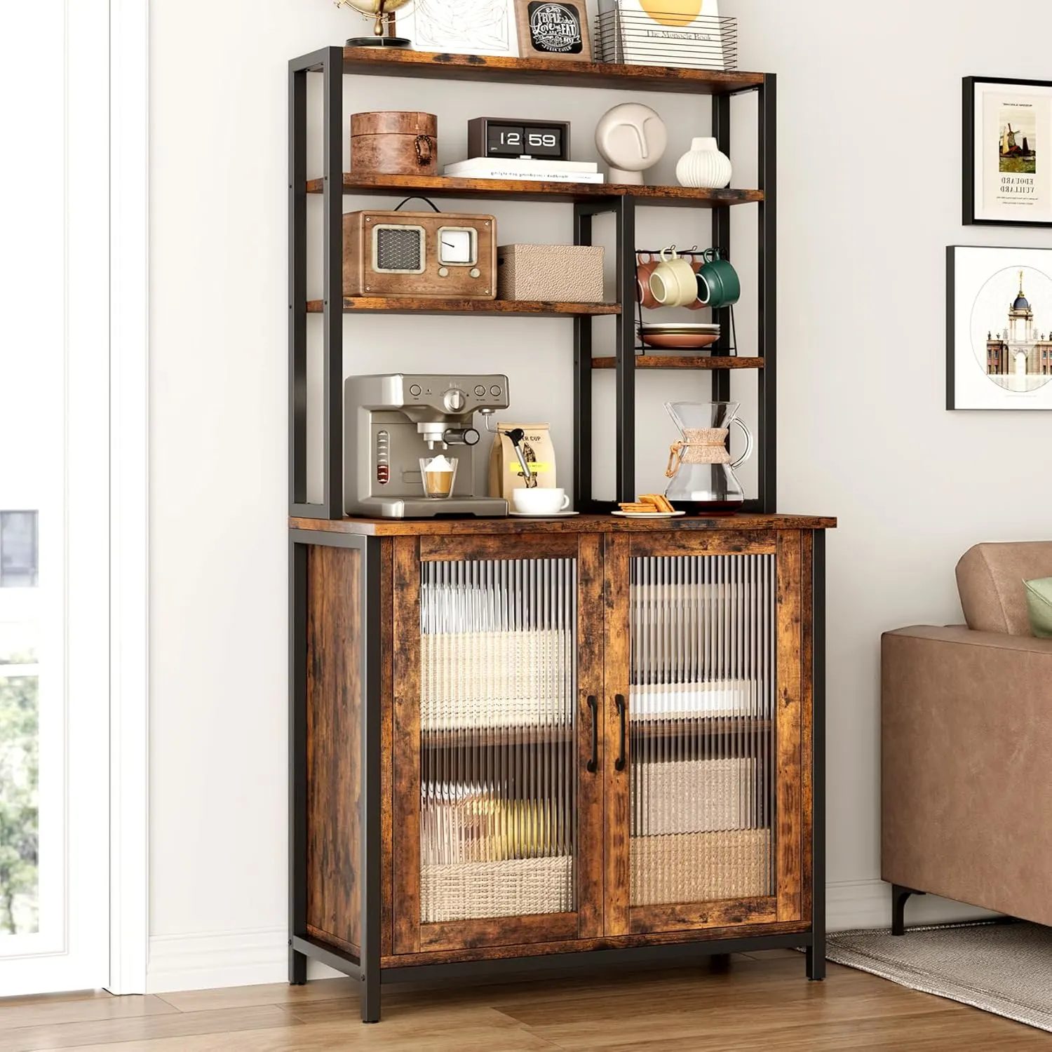 bakers rack cabinet 1